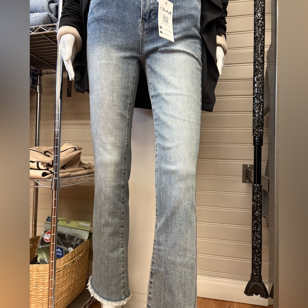 Charlie B Asymmetrical Hem Bootcut Jean